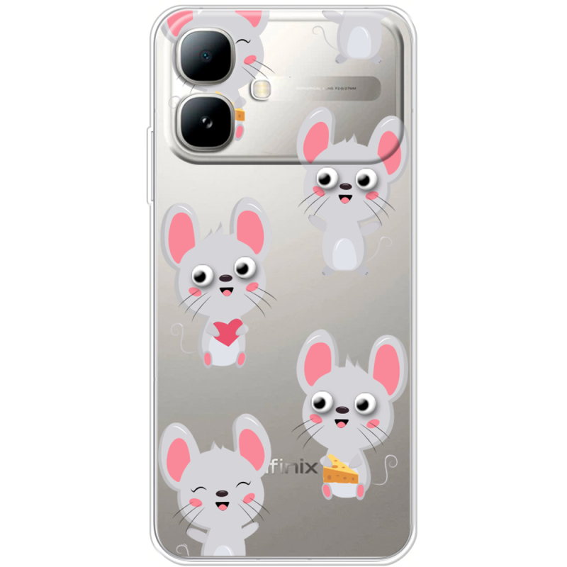 Прозорий чохол BoxFace Infinix Smart 20 с 3D-глазками Mouse