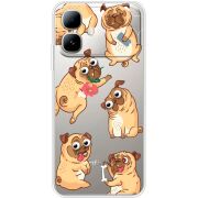 Прозорий чохол BoxFace Infinix Smart 20 с 3D-глазками Pug