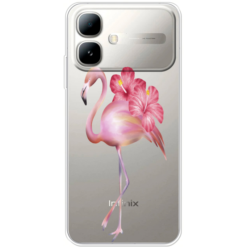 Прозорий чохол BoxFace Infinix Smart 20 Floral Flamingo