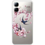Чохол зі стразами Infinix Smart 20 Swallows and Bloom