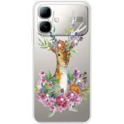 Чохол зі стразами Infinix Smart 20 Deer with flowers