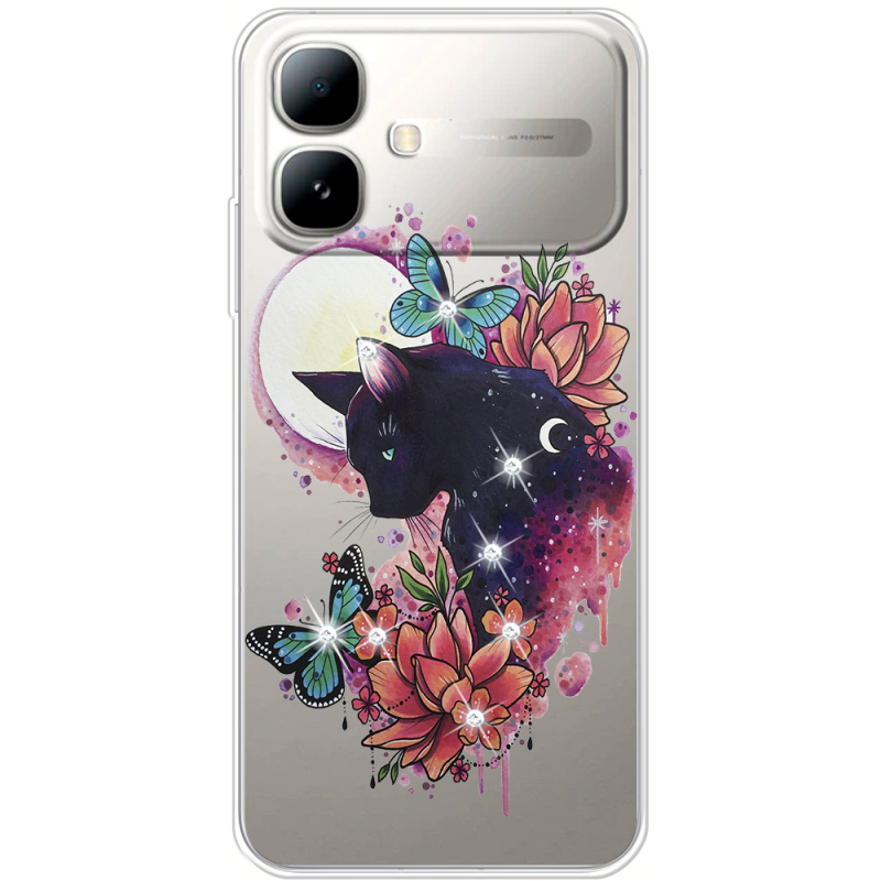 Чохол зі стразами Infinix Smart 20 Cat in Flowers