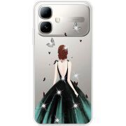 Чохол зі стразами Infinix Smart 20 Girl in the green dress