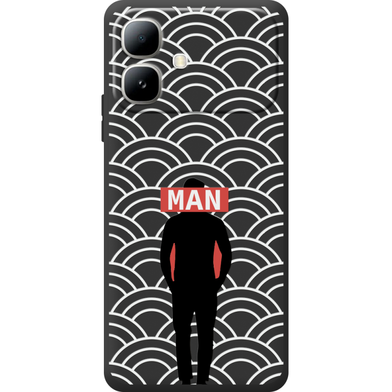 Чорний чохол BoxFace Infinix Smart 20 Man Pattern