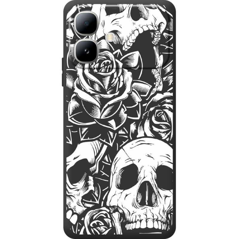 Чорний чохол BoxFace Infinix Smart 20 Skull and Roses