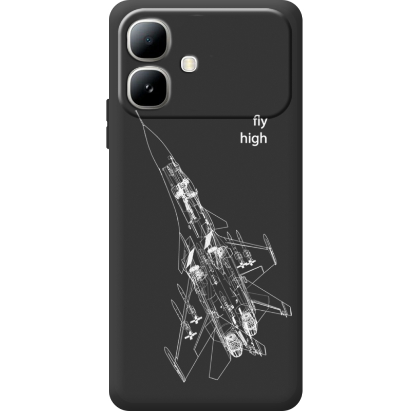 Чорний чохол BoxFace Infinix Smart 20 Військовий літак
