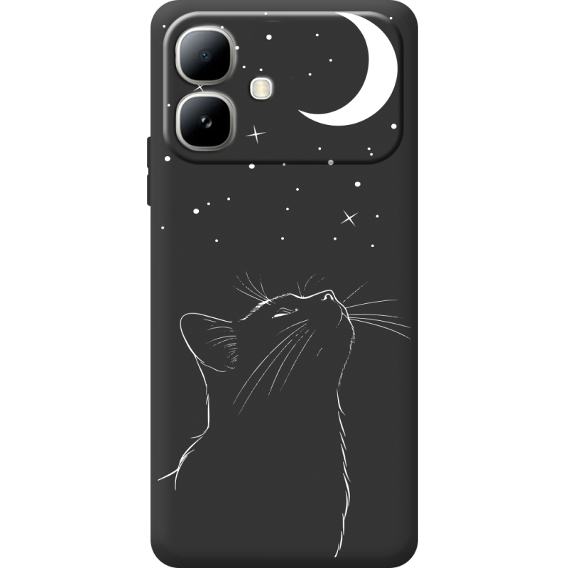 Чорний чохол BoxFace Infinix Smart 20 Місячний кіт