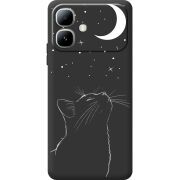 Чорний чохол BoxFace Infinix Smart 20 Місячний кіт