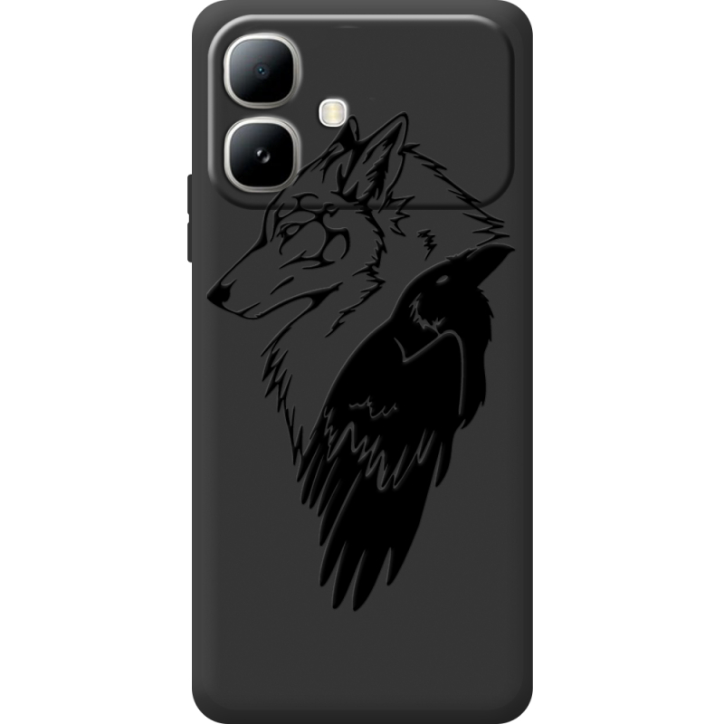 Чорний чохол BoxFace Infinix Smart 20 Wolf and Raven
