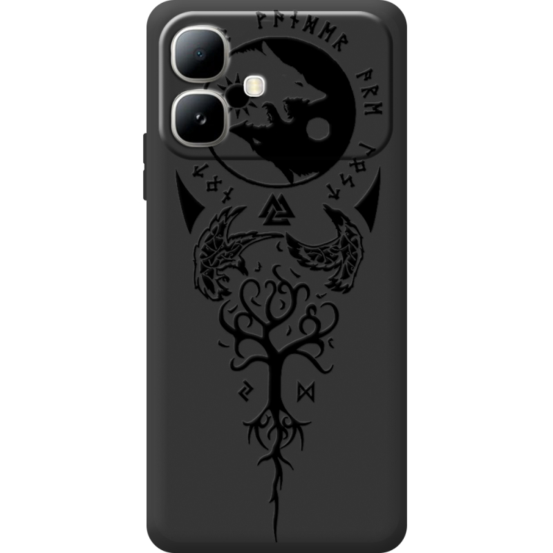Чорний чохол BoxFace Infinix Smart 20 Hugin and Munin