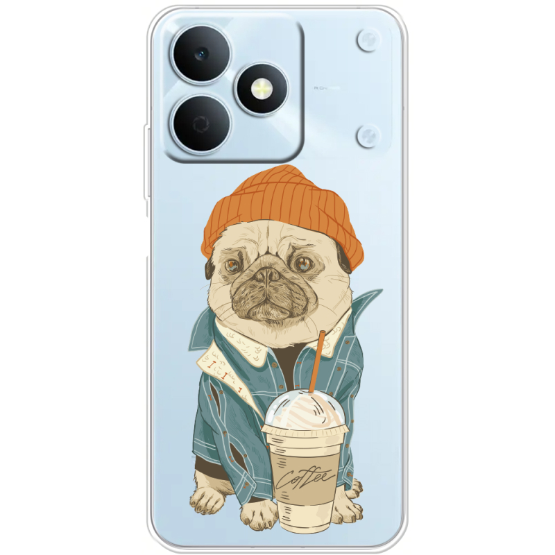 Прозорий чохол BoxFace Realme Note 80 Dog Coffeeman
