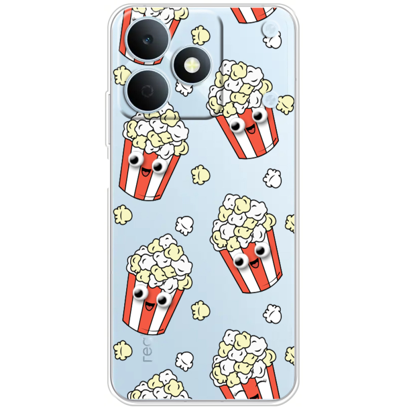 Прозорий чохол BoxFace Realme Note 80 с 3D-глазками Popcorn