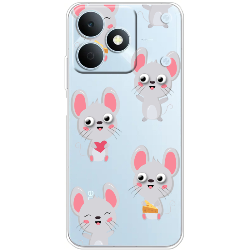 Прозорий чохол BoxFace Realme Note 80 с 3D-глазками Mouse