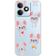 Прозорий чохол BoxFace Realme Note 80 с 3D-глазками Mouse