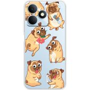 Прозорий чохол BoxFace Realme Note 80 с 3D-глазками Pug