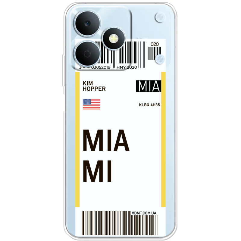 Прозорий чохол BoxFace Realme Note 80 Ticket Miami