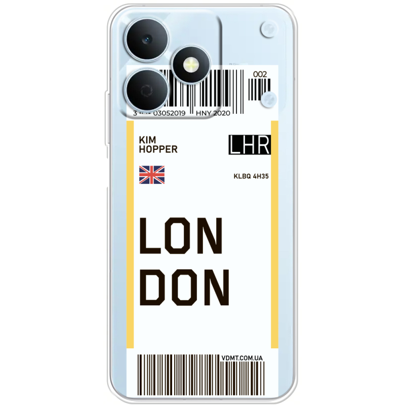 Прозорий чохол BoxFace Realme Note 80 Ticket London