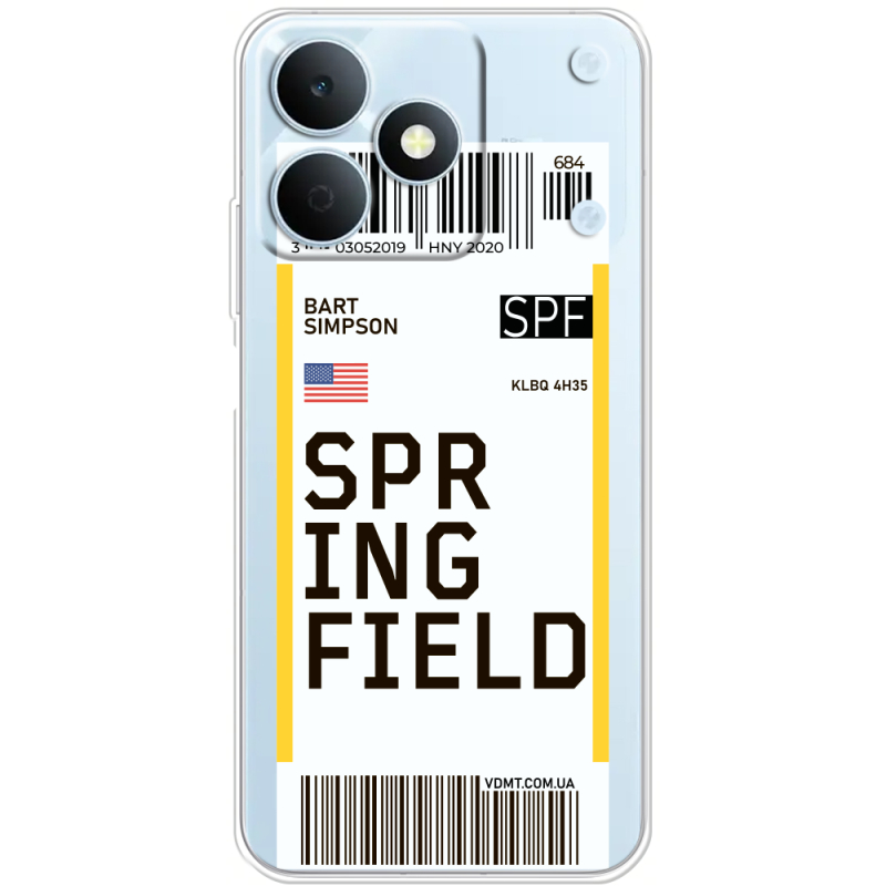 Прозорий чохол BoxFace Realme Note 80 Ticket Springfield