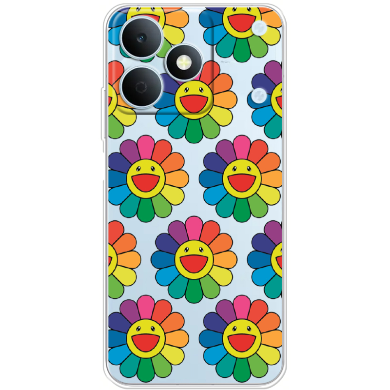 Прозорий чохол BoxFace Realme Note 80 Hippie Flowers