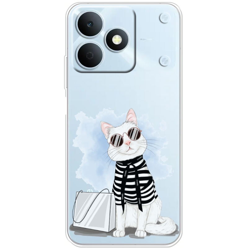 Прозорий чохол BoxFace Realme Note 80 Cat Style