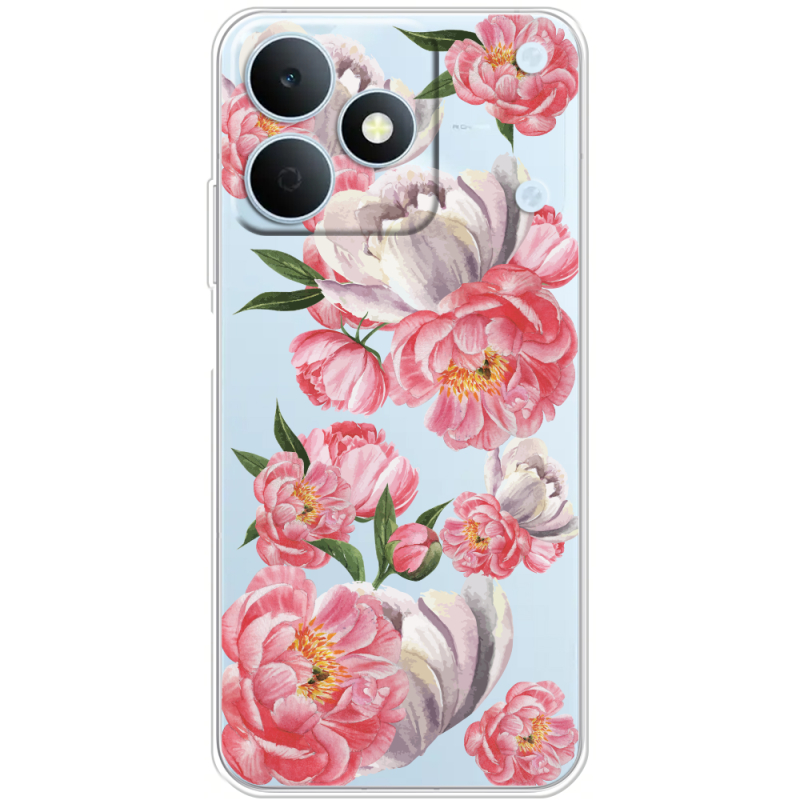Прозорий чохол BoxFace Realme Note 80 Peony Watercolor Style