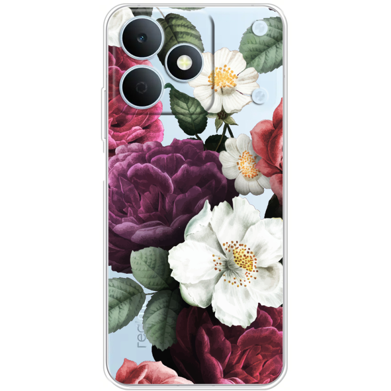 Прозорий чохол BoxFace Realme Note 80 Floral Dark Dreams