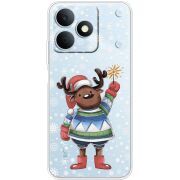 Прозорий чохол BoxFace Realme Note 80 Christmas Deer with Snow