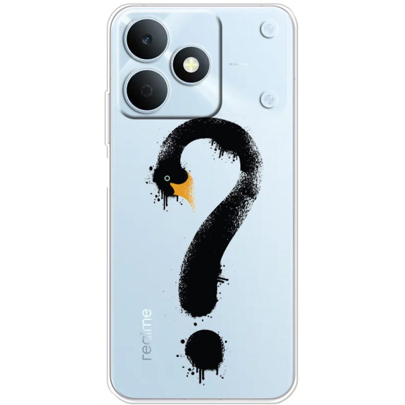 Прозорий чохол BoxFace Realme Note 80 Swan question