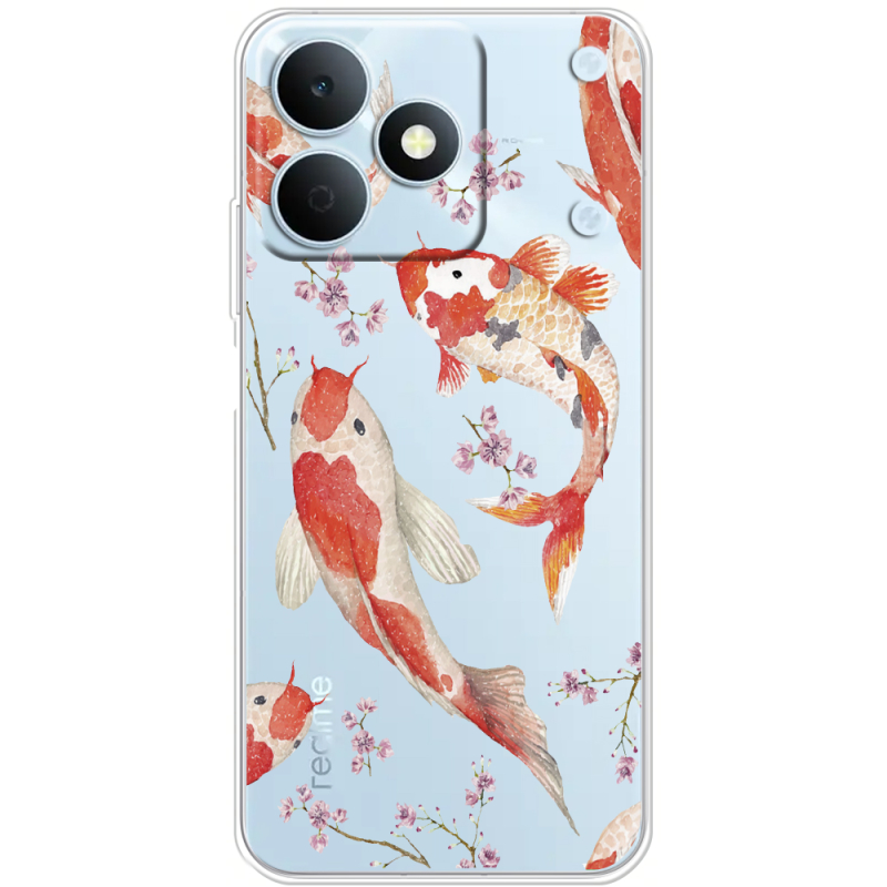 Прозорий чохол BoxFace Realme Note 80 Japanese Koi Fish