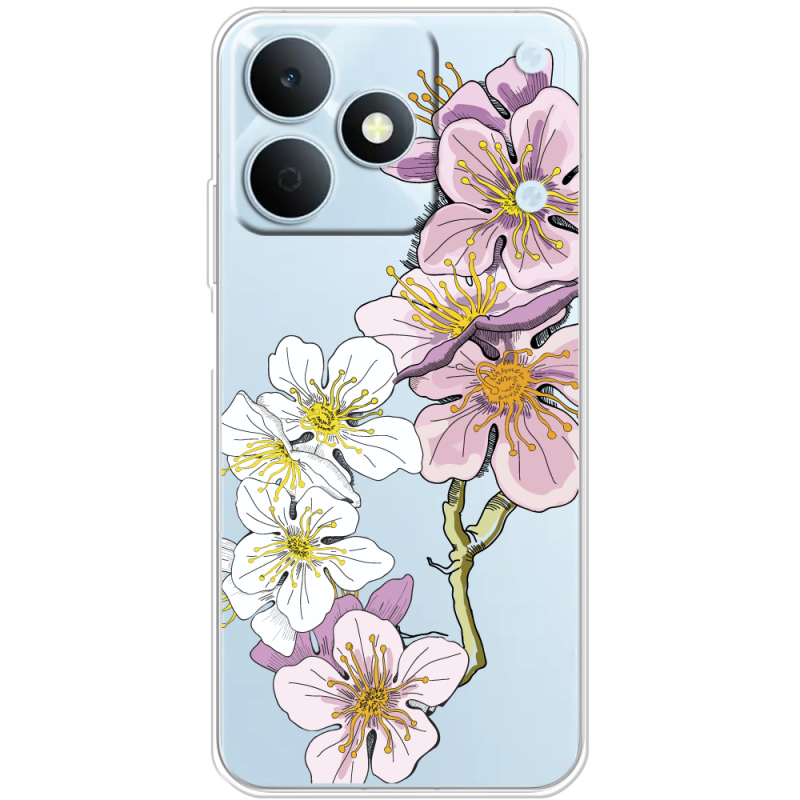 Прозорий чохол BoxFace Realme Note 80 Cherry Blossom