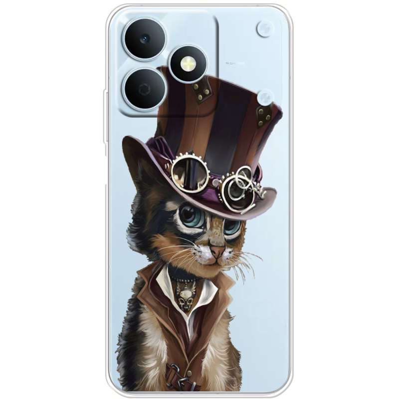 Прозорий чохол BoxFace Realme Note 80 Steampunk Cat