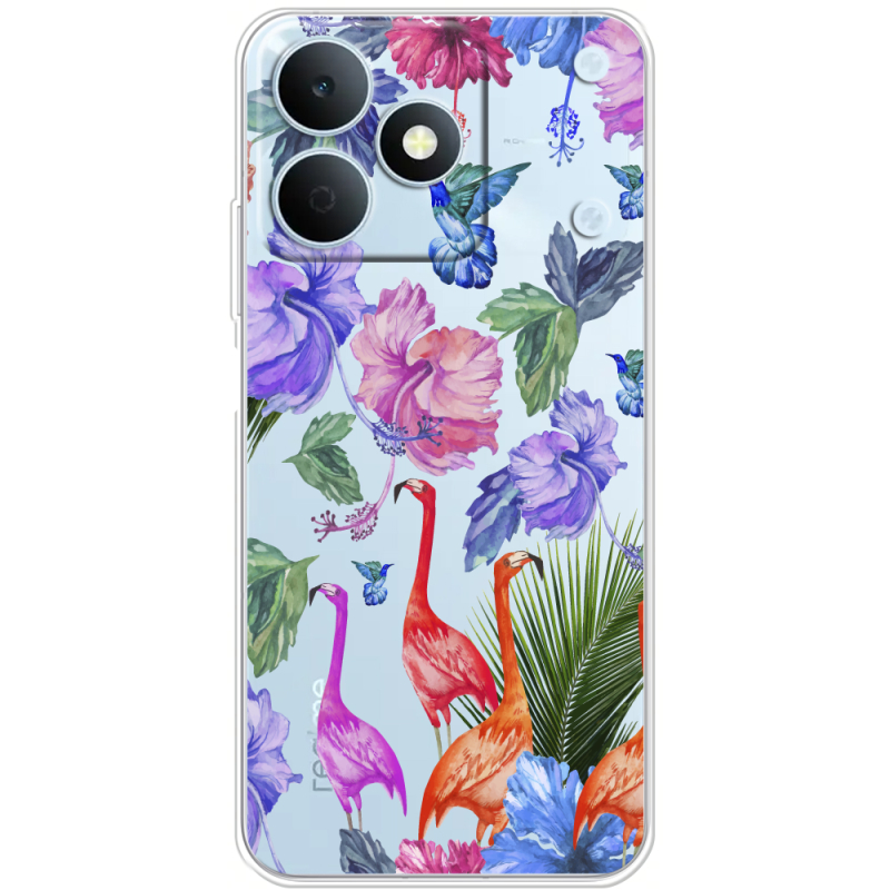 Прозорий чохол BoxFace Realme Note 80 Flamingo