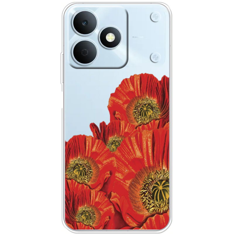 Прозорий чохол BoxFace Realme Note 80 Red Poppies