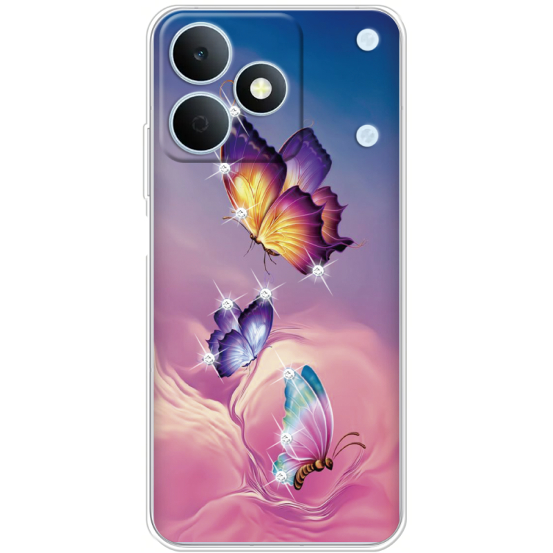 Чохол зі стразами Realme Note 80 Butterflies