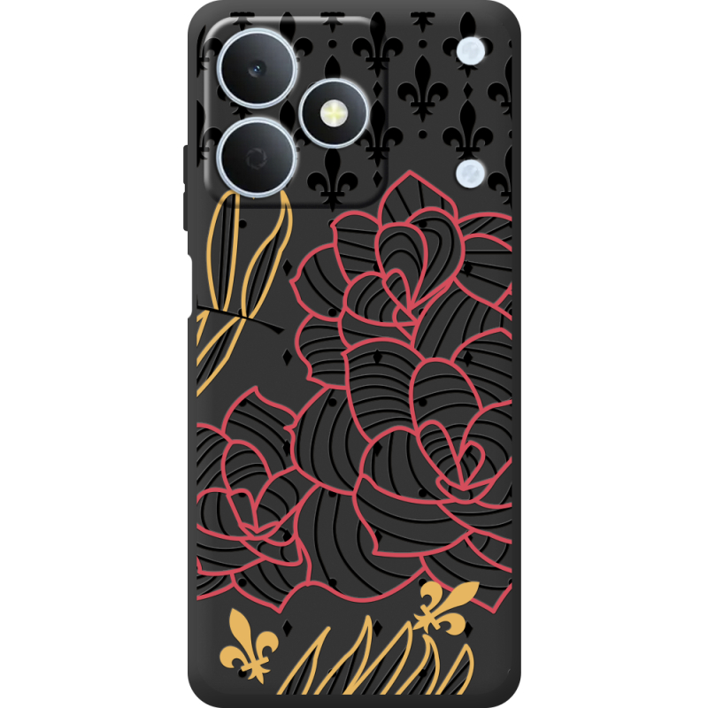 Чорний чохол BoxFace Realme Note 80 FranceFlowers