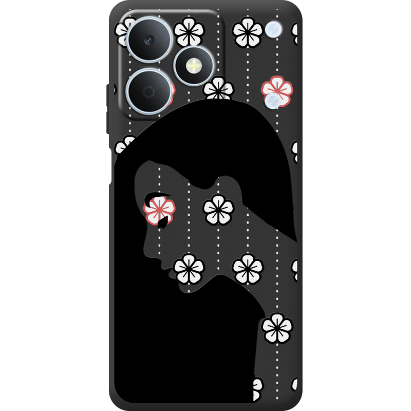 Чорний чохол BoxFace Realme Note 80 Flower Hair