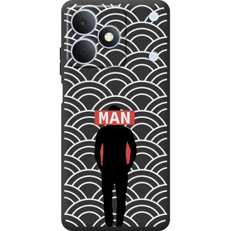 Чорний чохол BoxFace Realme Note 80 Man Pattern