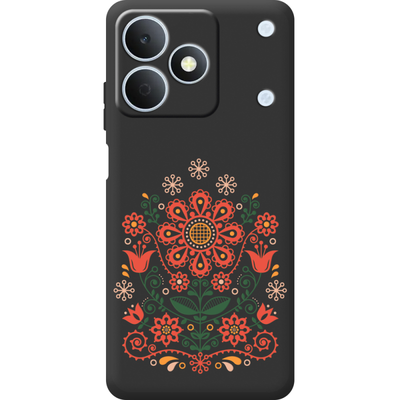 Чорний чохол BoxFace Realme Note 80 Ukrainian Ornament