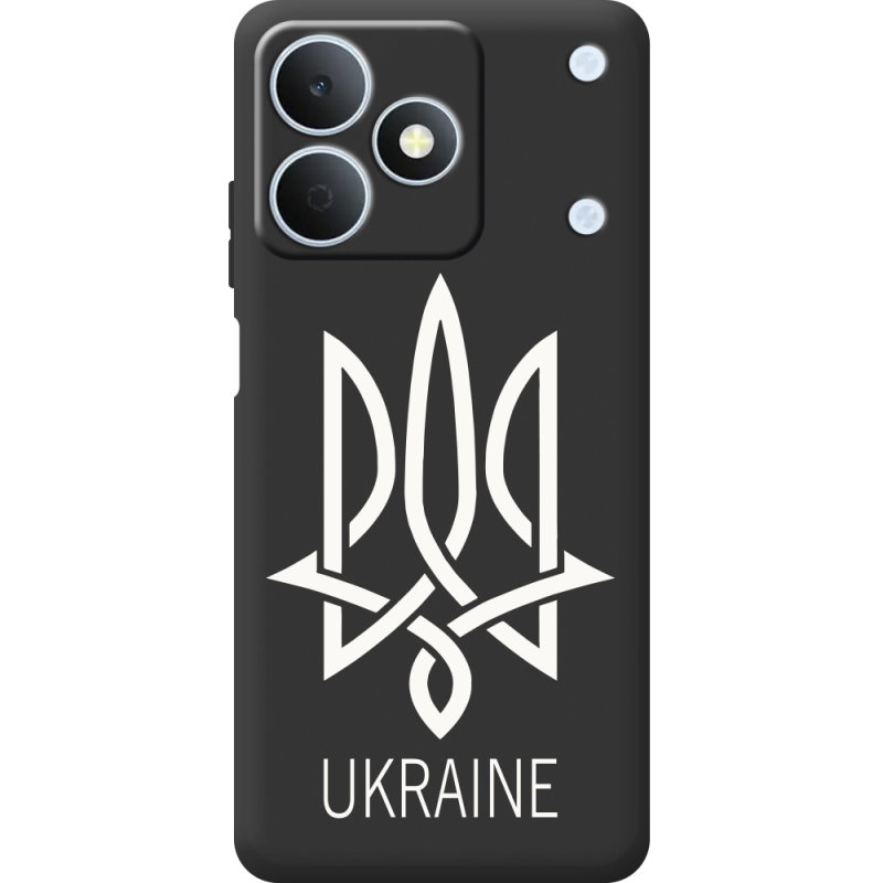 Чорний чохол BoxFace Realme Note 80 Тризуб монограмма ukraine