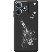 Чорний чохол BoxFace Realme Note 80 Військовий літак