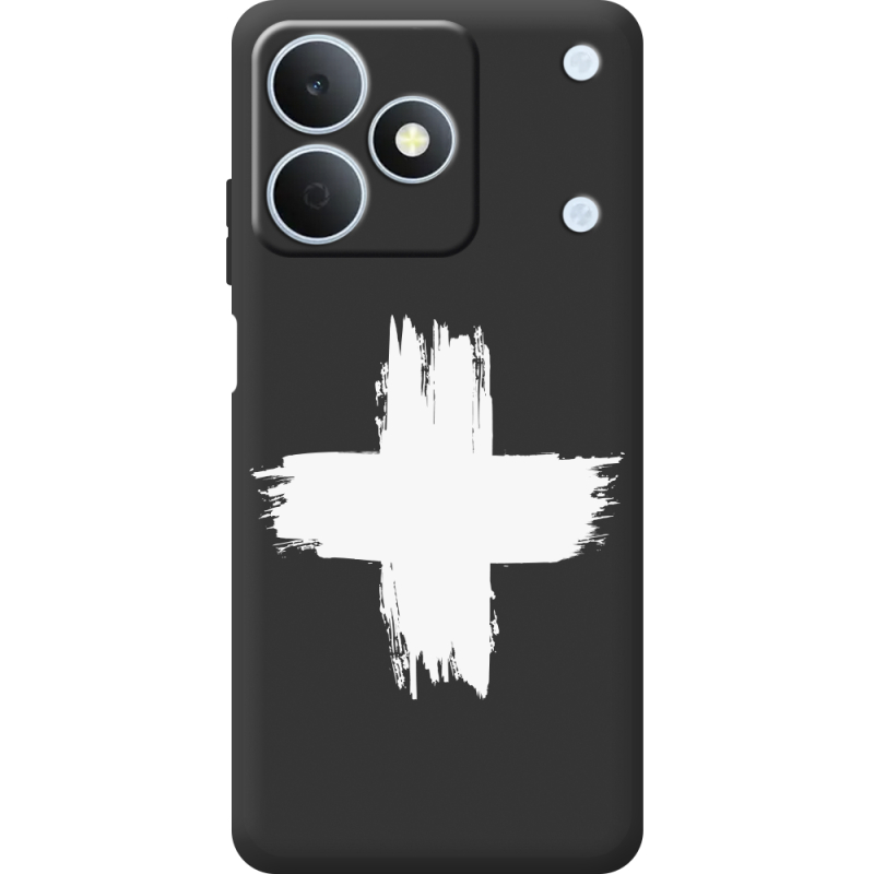 Чорний чохол BoxFace Realme Note 80 Білий хрест ЗСУ