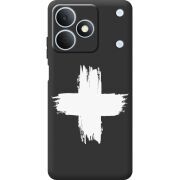 Чорний чохол BoxFace Realme Note 80 Білий хрест ЗСУ