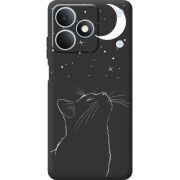 Чорний чохол BoxFace Realme Note 80 Місячний кіт