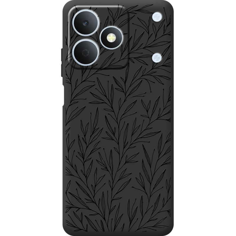 Чорний чохол BoxFace Realme Note 80 Leaves