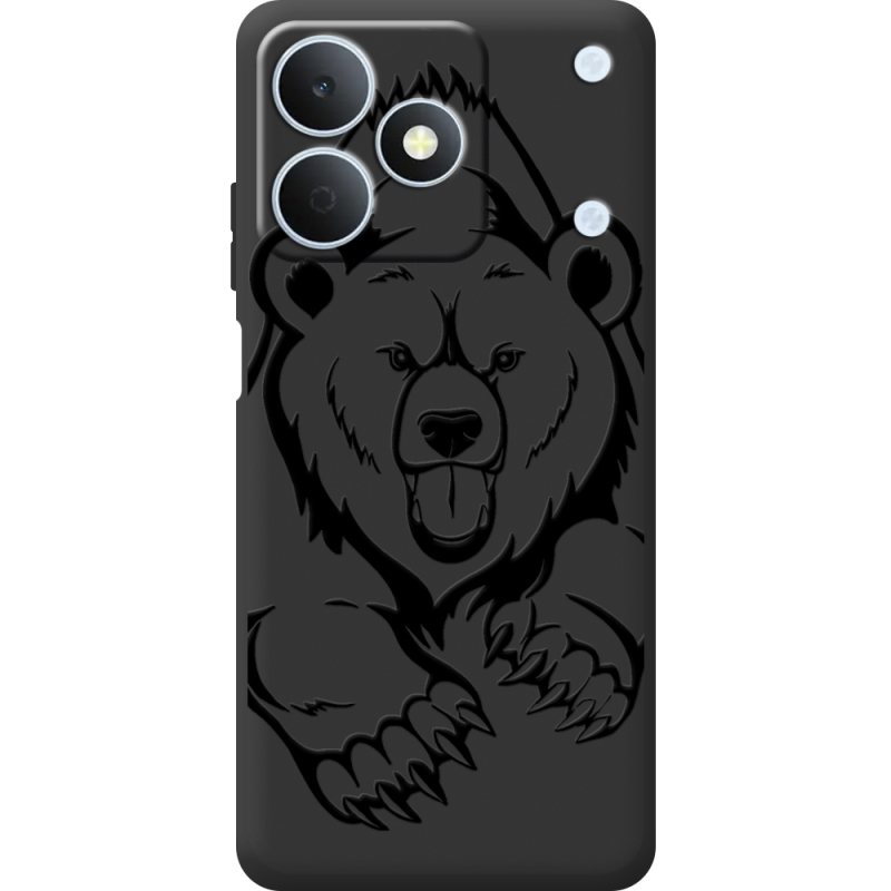 Чорний чохол BoxFace Realme Note 80 Grizzly Bear