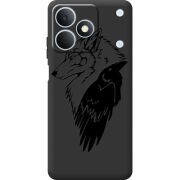 Чорний чохол BoxFace Realme Note 80 Wolf and Raven