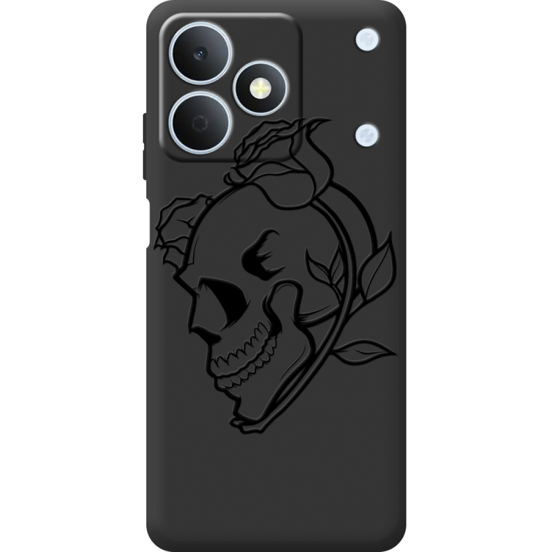 Чорний чохол BoxFace Realme Note 80 Skull and Roses