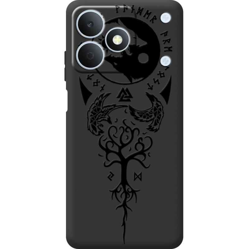 Чорний чохол BoxFace Realme Note 80 Hugin and Munin