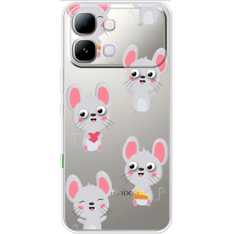 Прозорий чохол BoxFace Note Edge с 3D-глазками Mouse