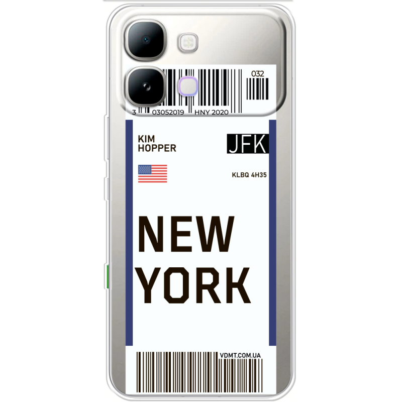 Прозорий чохол BoxFace Note Edge Ticket New York